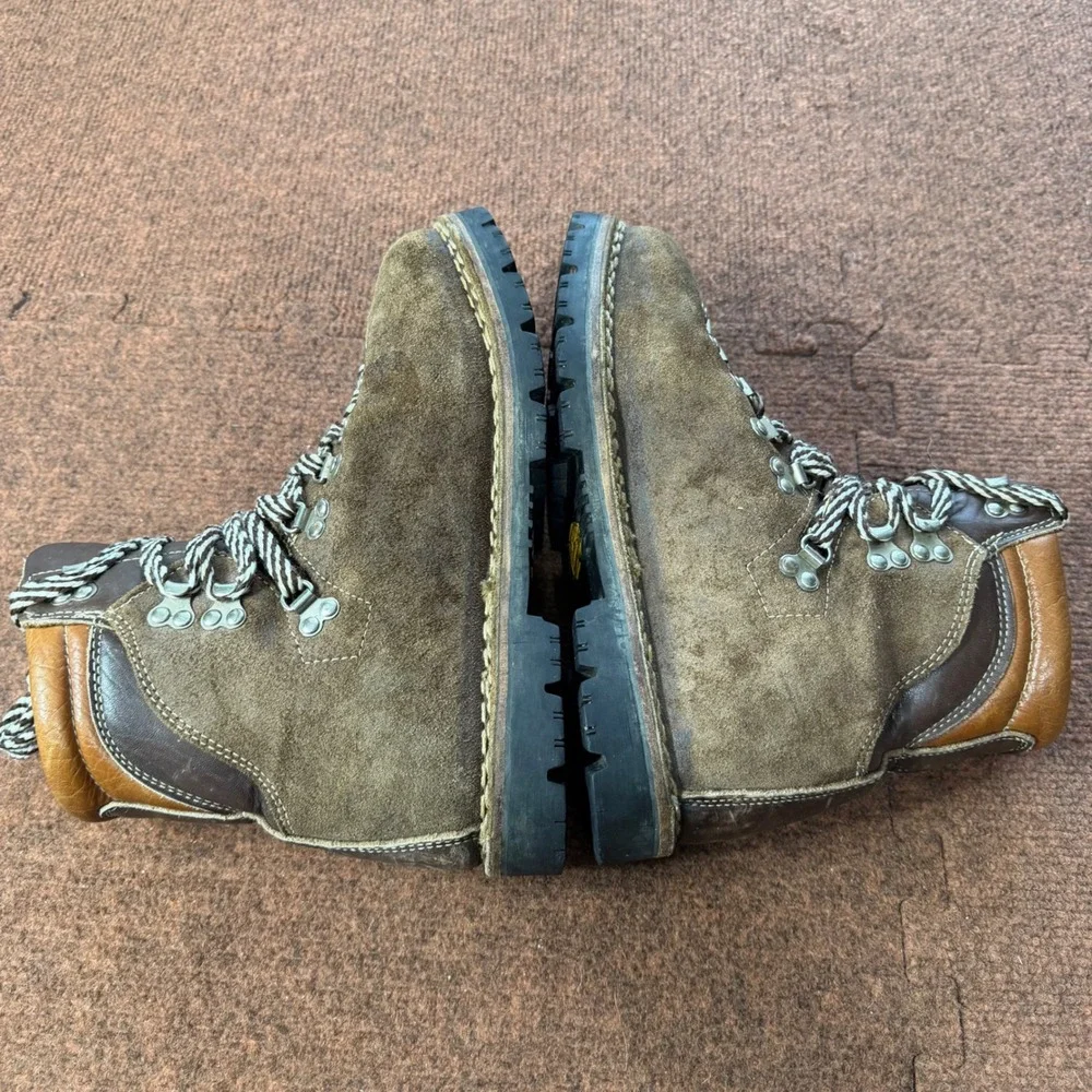 Kinney Shoes Colorado Vintage Hiking Boots Mens 10 Brown Leather Made in Italy